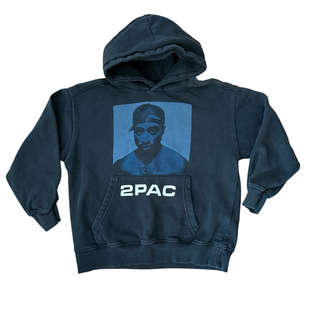 Zara 2Pac Family Tree Hoodie Black Blue Graphic Tupac Shakur Sweatshirt 8-9 Yrs